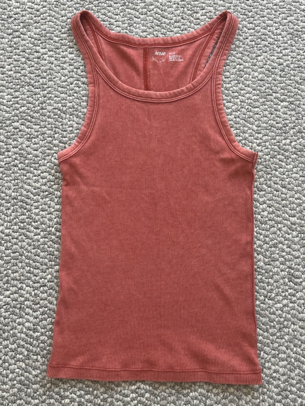NEW Aerie Women’s Extra Small Ribbed Racerback Tank Top Cami Coral Brick